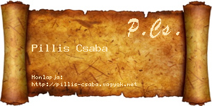 Pillis Csaba névjegykártya