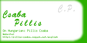csaba pillis business card